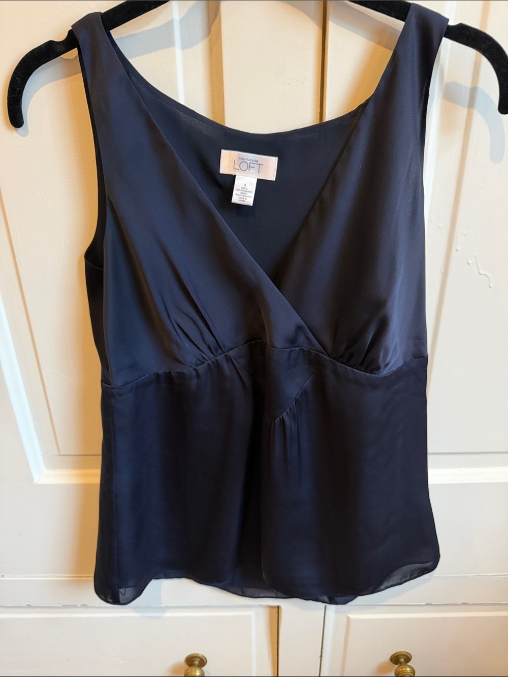 LOFT Navy Sleeveless V-Neck Camisole